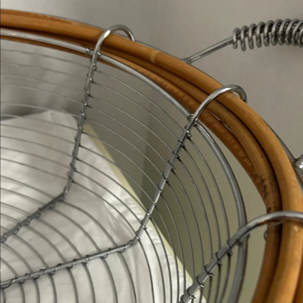 Wire Egg Basket with Wooden Rim 28 inches Wide